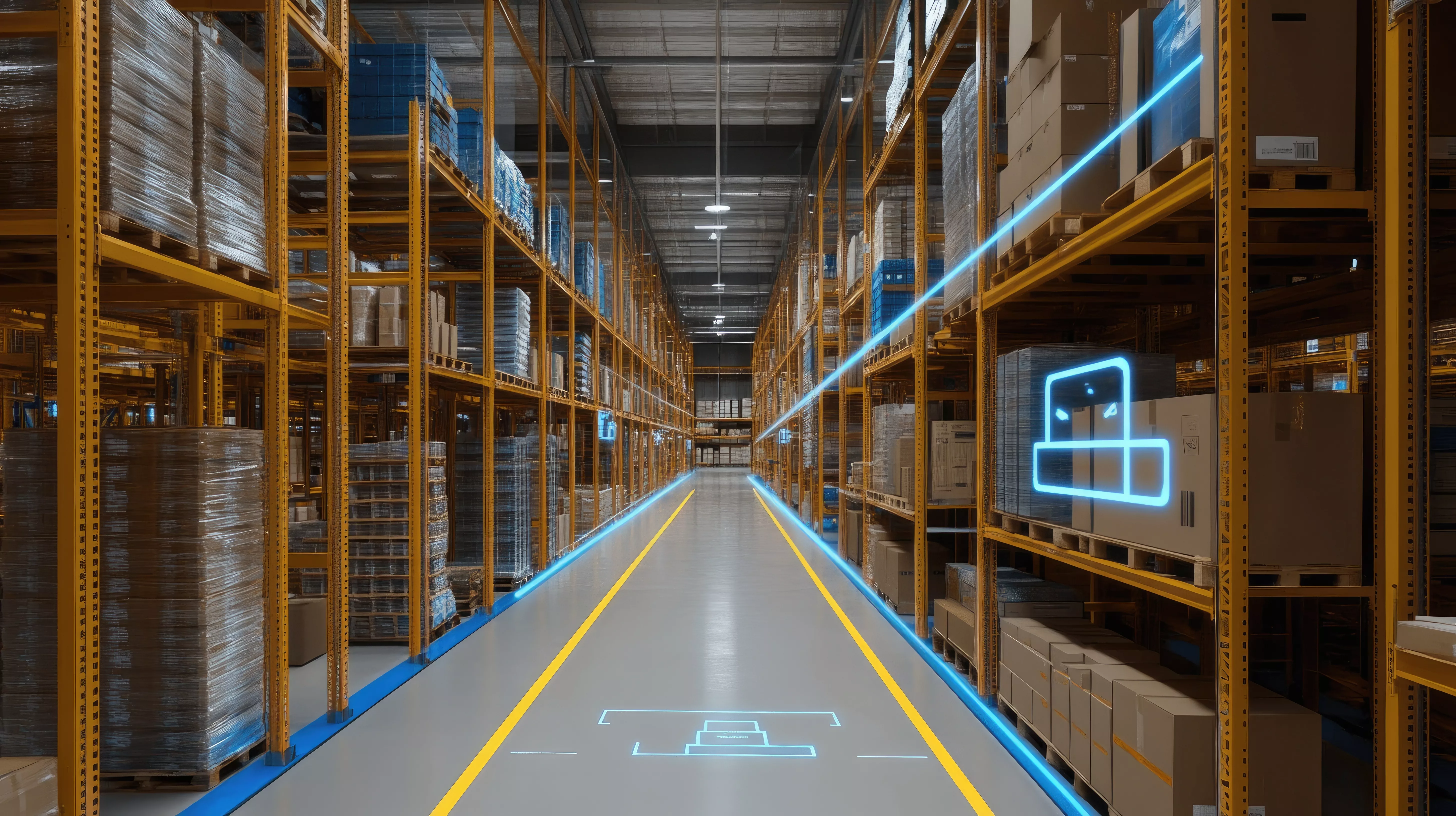 AGV Operating in Warehouse